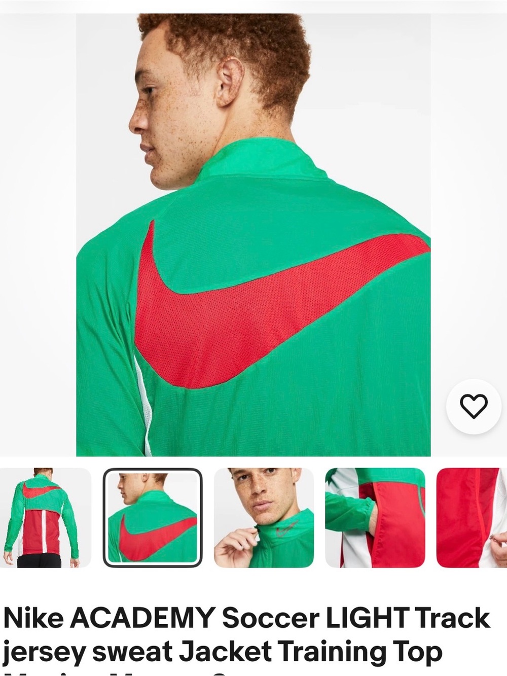 Nike Green & Red Men's Windbreaker Jacket with White Trim Medium used MEDIUM - Picture 4 of 5